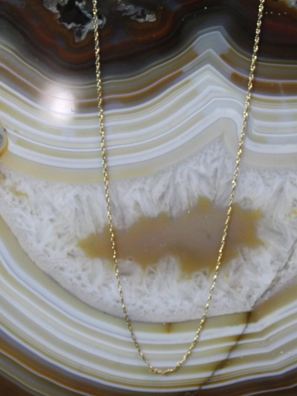 14K Solid Yellow Gold 1mm Singapore Rope 18" Chain 0.96g